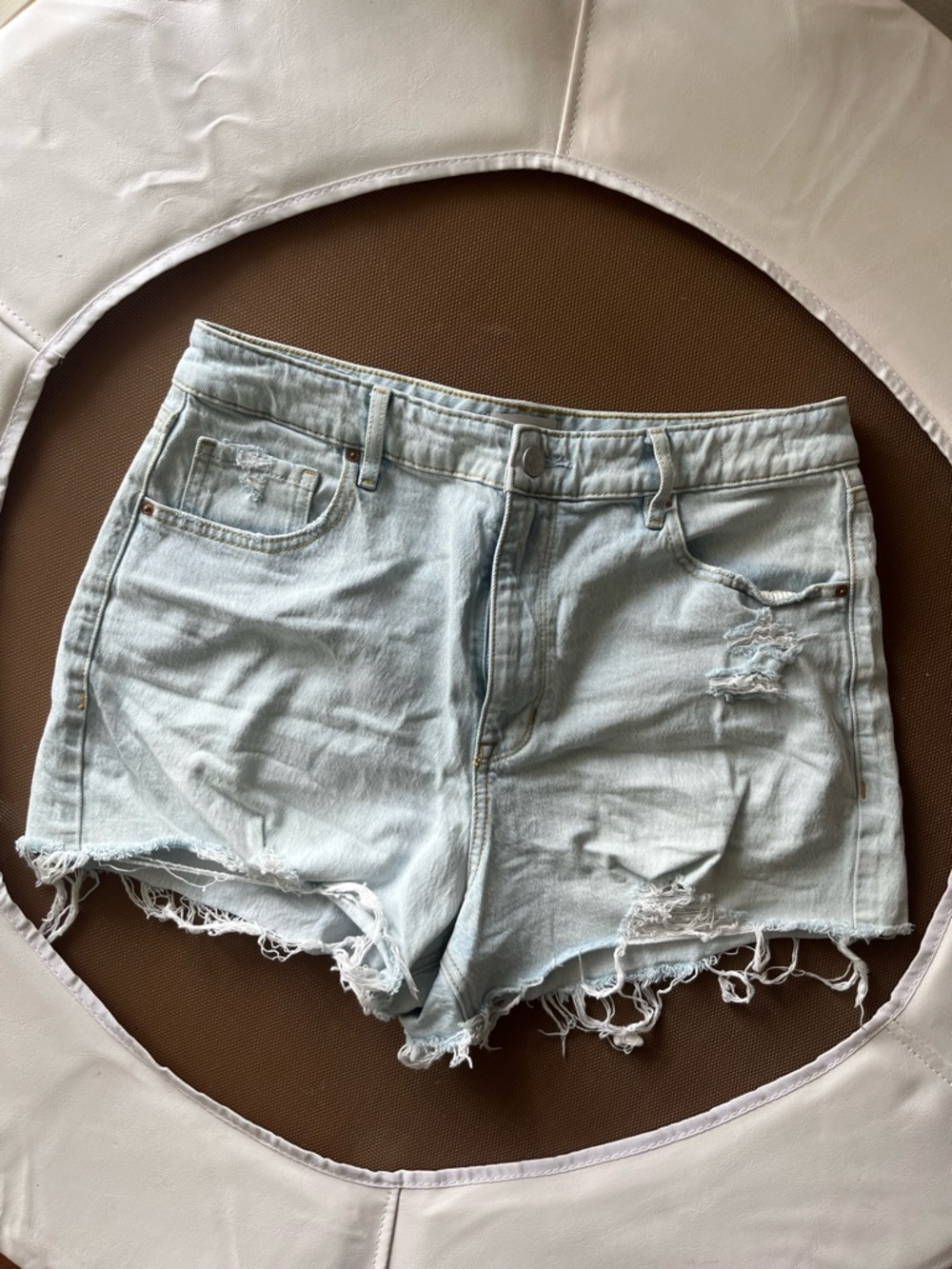 PacSun Light Blue Distressed Denim Cutoff Shorts